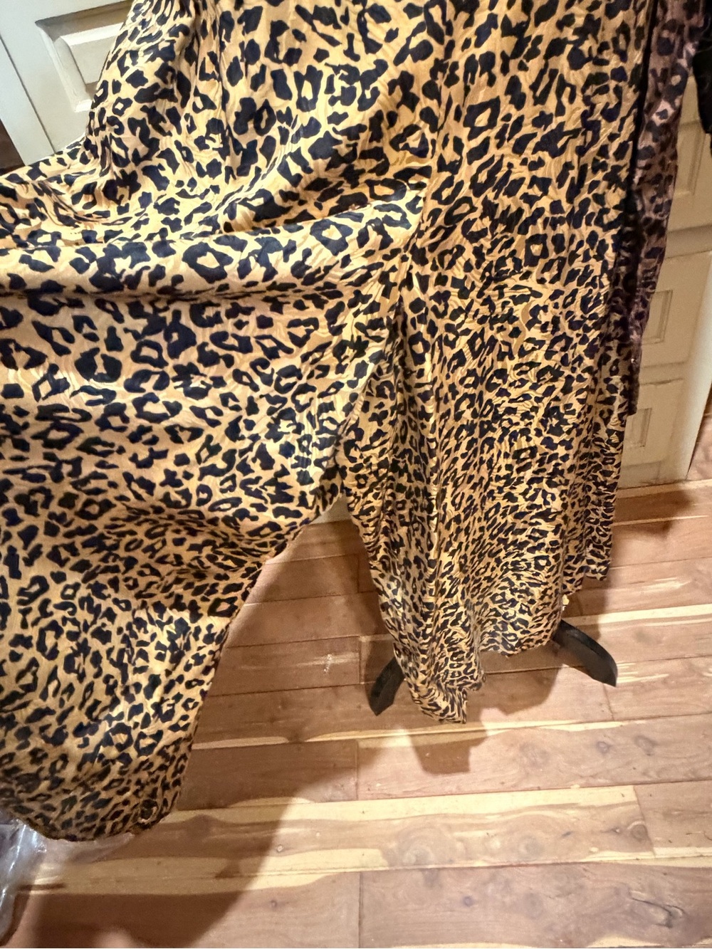 Vintage Julie Francis Silk Leopard Print 2Pc Set Top 16 Fully Lined Pants 20 - Picture 5 of 7